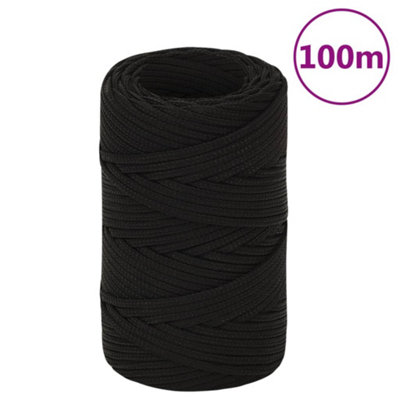 Berkfield Work Rope Black 2 mm 100 m Polyester