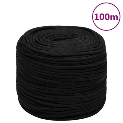 Berkfield Work Rope Black 8 mm 100 m Polyester