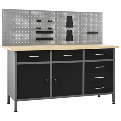 Berkfield Workbench with Four Wall Panels