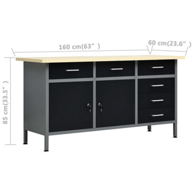 Berkfield Workbench with Four Wall Panels