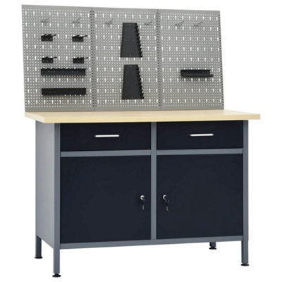 Berkfield Workbench with Three Wall Panels