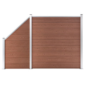 Berkfield WPC Fence Set 1 Square + 1 Slanted 273x186 cm Brown