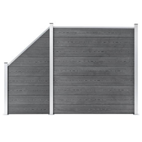 Berkfield WPC Fence Set 1 Square + 1 Slanted 273x186 cm Grey