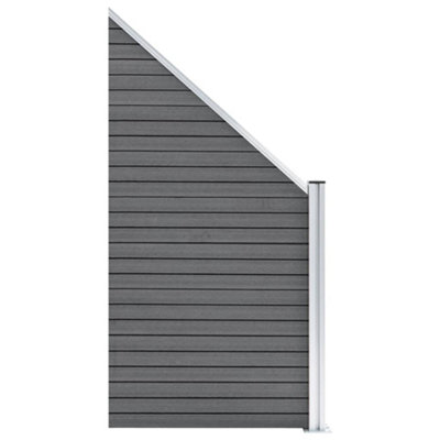 Berkfield WPC Fence Set 6 Square + 1 Slanted 1138x186 cm Grey