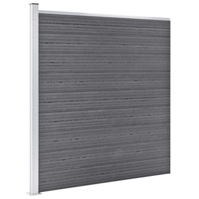 Berkfield WPC Fence Set 7 Square + 1 Slanted 1311x186 cm Grey
