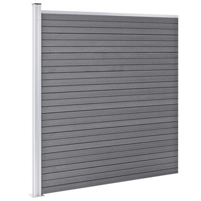 Berkfield WPC Fence Set 7 Square + 1 Slanted 1311x186 cm Grey
