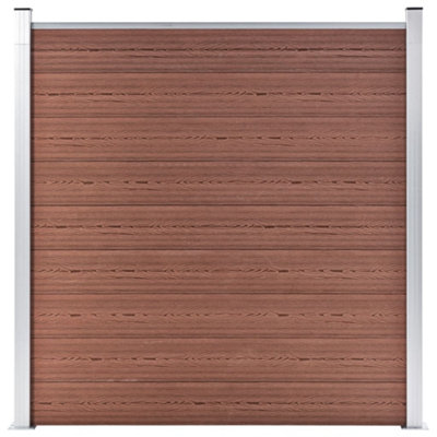 Berkfield WPC Fence Set 8 Square + 1 Slanted 1484x186 cm Brown