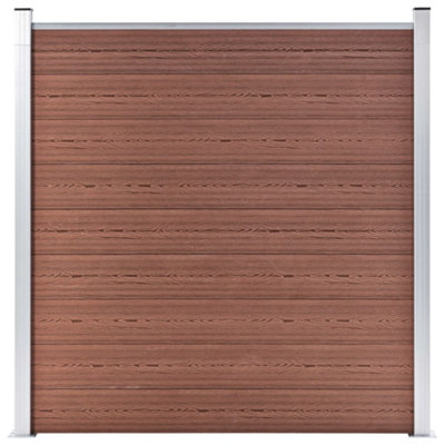 Berkfield WPC Fence Set 9 Square + 1 Slanted 1657x186 cm Brown