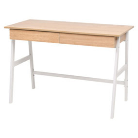 Berkfield Writing Desk 110x55x75 cm Oak and White