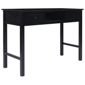 Berkfield Writing Desk Black 108x45x76 cm Solid Wood Paulownia
