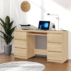 Berkfield Writing Desk Sonoma Oak 140x50x77 cm Engineered Wood