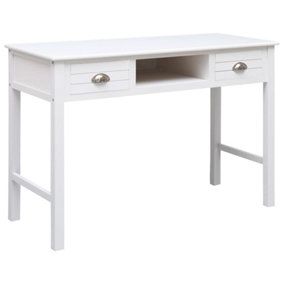 Berkfield Writing Desk White 110x45x76 cm Wood