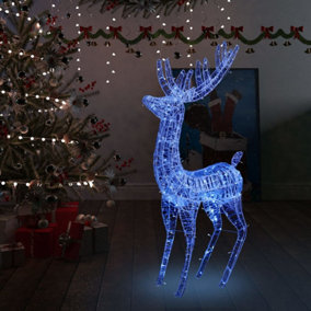 Berkfield XXL Acrylic Christmas Reindeer 250 LED 180 cm Blue