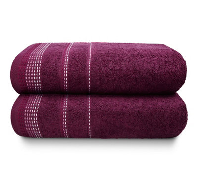 Berkley 2 Piece Pure Cotton Embroidered Super Soft Towel Bale