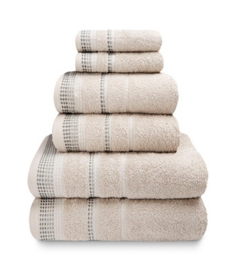 Berkley 6 Piece Pure Cotton Embroidered Super Soft Towel Bale