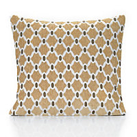 Berkley Luxury Geometric Chenille Cushion Gold 55cm x 55cm