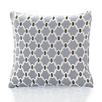 Berkley Luxury Geometric Chenille Cushion Silver 55cm x 55cm