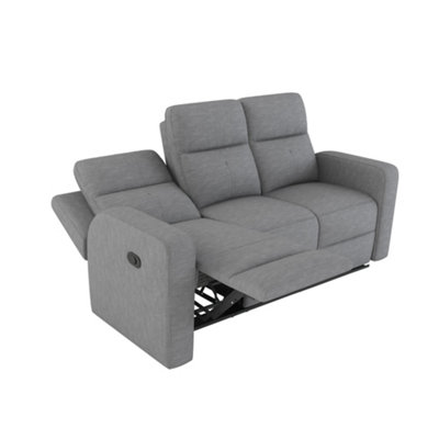 Berlin 3 Seater Fabric Manual Recliner Sofa Charcoal