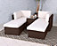 Berlin 4 Seater 5 Pc Multi Setting Relaxer Set - Synthetic Rattan - H63 x W91 x L71 cm - Brown