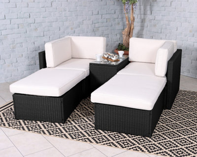 BERLIN BLACK 4 Seater 5pc Multi Setting Relaxer Set