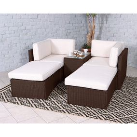 BERLIN BROWN 4 Seater 5pc Multi Setting Relaxer Set