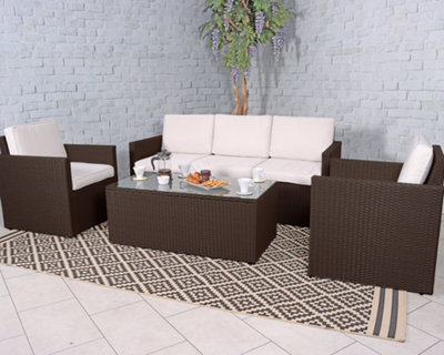 Berlin Five Seater Conrner Lounging Set in Black