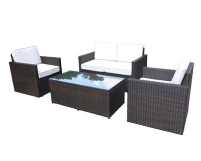 Berlin Four Seater Conrner Lounging Set in Brown