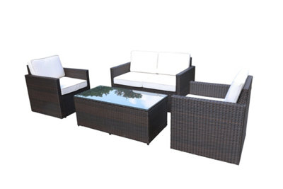 Berlin Four Seater Conrner Lounging Set in Brown