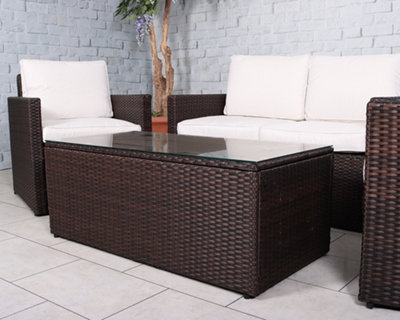 Berlin Four Seater Conrner Lounging Set in Brown