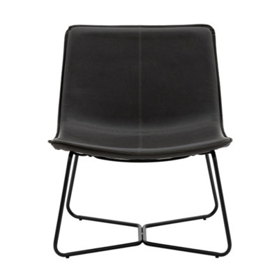 Berlin Lounge Chair Contemporary Curved Seat Charcoal
