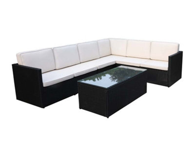 Berlin Six Seater Corner Lounging Set in Black