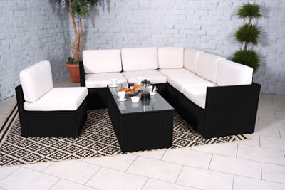 Berlin Six Seater Corner Lounging Set in Black - 3