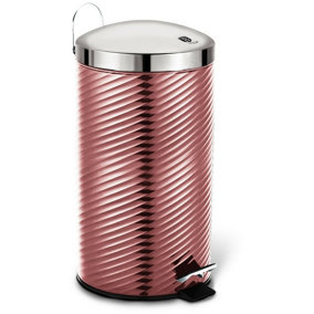 Berlinger Haus 20 Liter Rose Metal Rubbish Pedal Rubbish Waste Stainless Steel Circular Bin