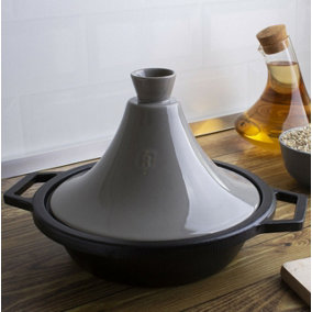 BERLINGER HAUS 22cm Non Stick Stew Cooking Tajine Cast Iron Casserole Pot Pan Slow Cooker Aquamarine