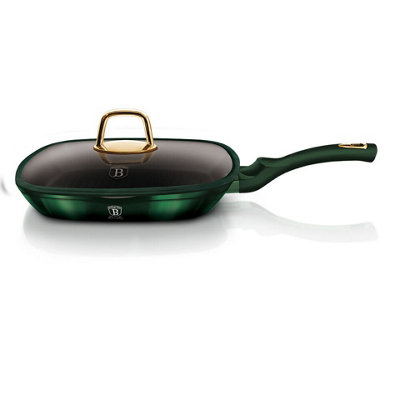 Berlinger Haus 28cm Width Square Grill Frying Pan Emerald with Lid