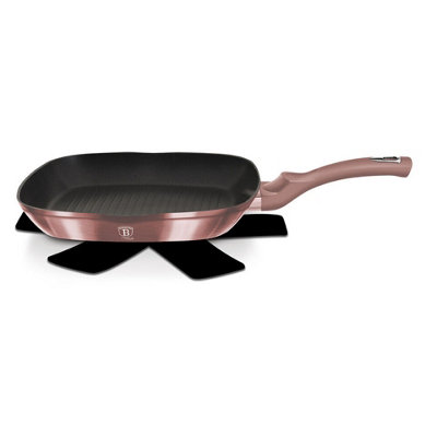 Berlinger Haus 28cm Width Square Rose Grill Frying Pan Non Stick Griddle Steak