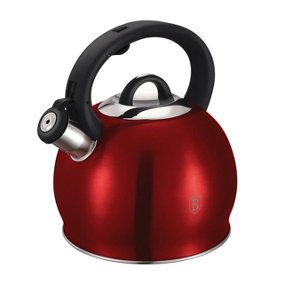 BERLINGER HAUS 3L Stainless Steel Burgundy Whistling Kettle Metallic Electric Induction