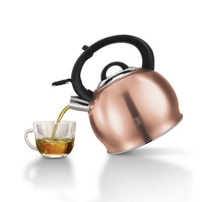 BERLINGER HAUS Rose Gold 3L Stainless Steel Whistling Kettle Metallic Electric Induction