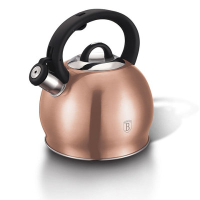 BERLINGER HAUS Rose Gold 3L Stainless Steel Whistling Kettle Metallic Electric Induction - 3