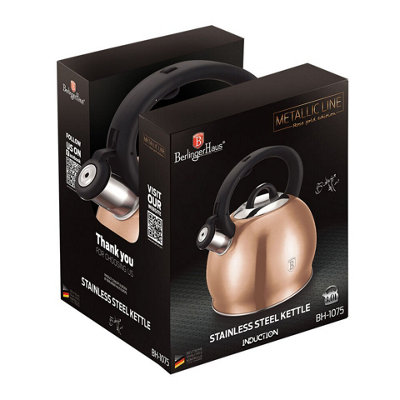 BERLINGER HAUS Rose Gold 3L Stainless Steel Whistling Kettle Metallic Electric Induction - 4