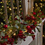 Berries and Baubles Pre-Lit Xmas Table Decoration Christmas Garland - 150cm