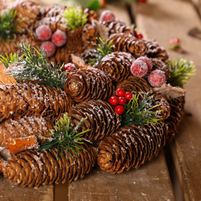 Berries Xmas Decoration Christmas Door Wreath 36cm - 3