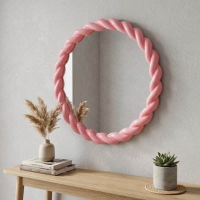 Berry Rope Effect Round Mirror
