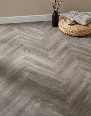 BerryAlloc Chateau Herringbone - Java Light Grey 8mm Laminate Flooring ...