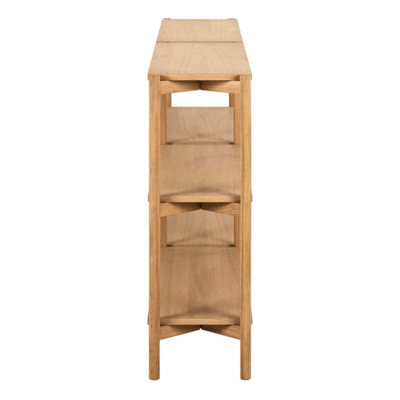 Berrytwist Scandi 4-Shelf Natural Oak Veneer Bookcase in Oiled Oak Look
