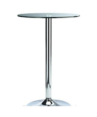 Bert Table Tall Clear Round Glass Bistro Bar Table | DIY at B&Q