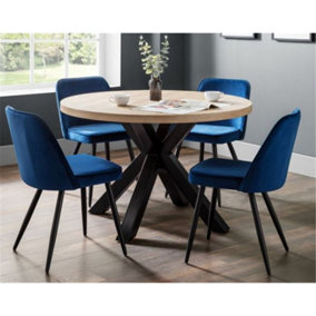 Berwick Round Table & 4 Burgess Blue Chairs