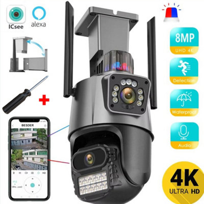 BESDER 4K UHD Wireless Outdoor Smart CCTV Camera - PTZ, AI Human Detection, WiFi, IP66
