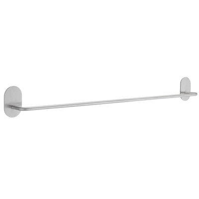 BESLAGSBODEN Brushed Stainless Steel Towel Rail 62.5cm/24.6" Self Adhesive Wall Mounted Bathroom Towel Holder Price Comparisons | Compare The Build