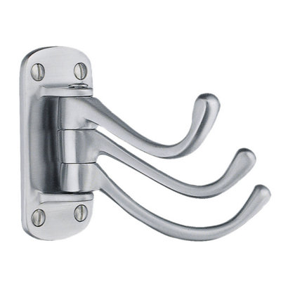 BESLAGSBODEN - Coat Hook, Triple in Brushed Chrome, Swing, Height 82 mm Price Comparisons | Compare The Build